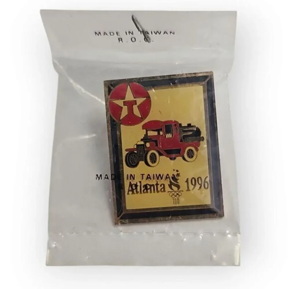 Vintage Texaco Red Car 1996 Atlanta Olympics Fire Truck Hat Or Lapel Pin NEW!